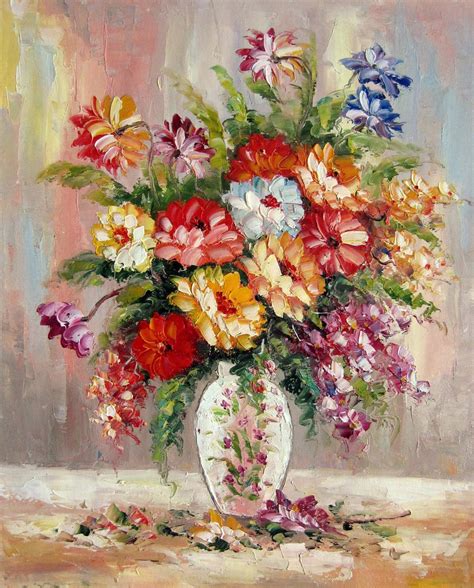 Vase Flower 20x24 In Stretched Oil Painting Canvas Art Wall Decor