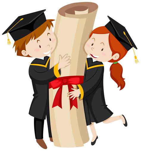 Man And Woman In Graduation Gown 591515 Vector Art At Vecteezy