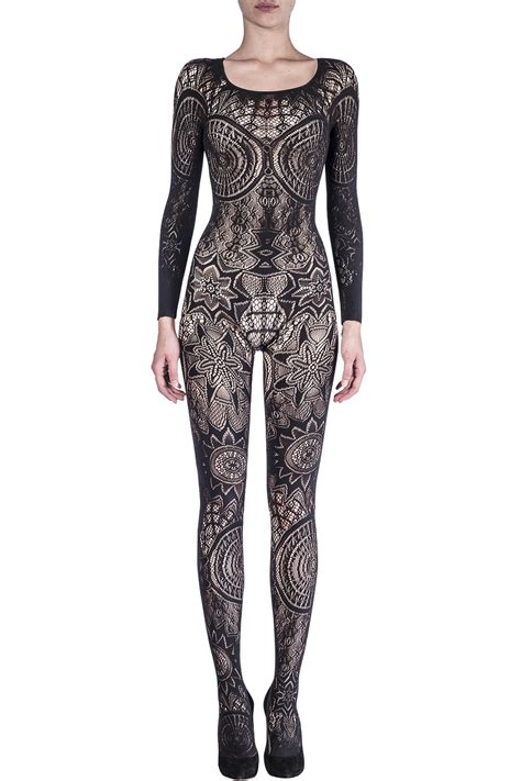 gothic lace bodysuit jumpsuits women emilio cavallini