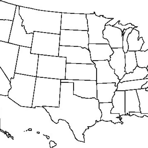 Us Map Outline Blank Map Of The Continental United States United
