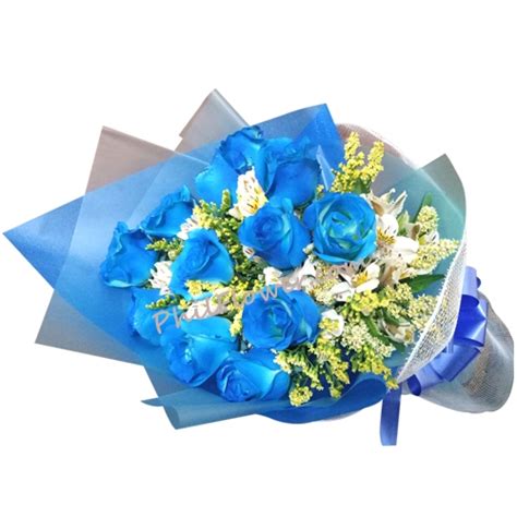 Dozen Of Blue Roses Bouquet Delivery To Manila Only