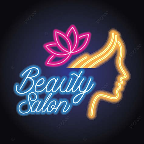 We only accept high quality images, minimum 400x400 pixels. Beauty Salon Logo With Neon Light Effect. Vector ...