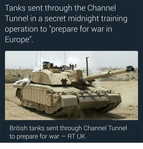 Tanks Sent Through the Channel Tunnel in a Secret Midnight Training Operation to Prepare for War ...