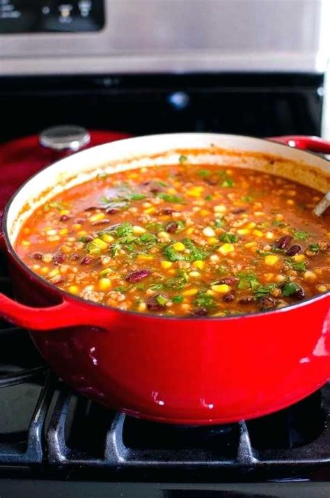 Turkey Taco Soup with ground turkey, beans and corn ...