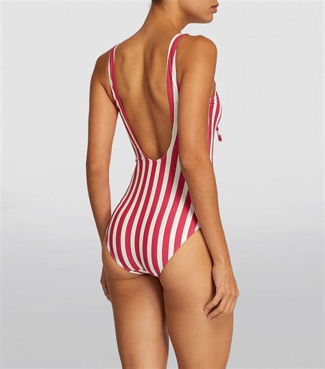 eres pink striped destino swimsuit harrods uk