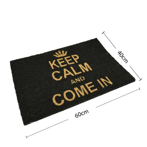 Plain Non Slip Door Mat Tough Natural Coir Pvc Back Welcome Doormat 40