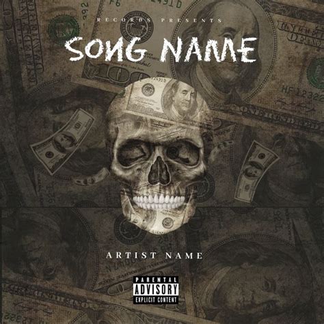 Skull Money Mixtape Cover Art Template Album Cover Design Album Cover