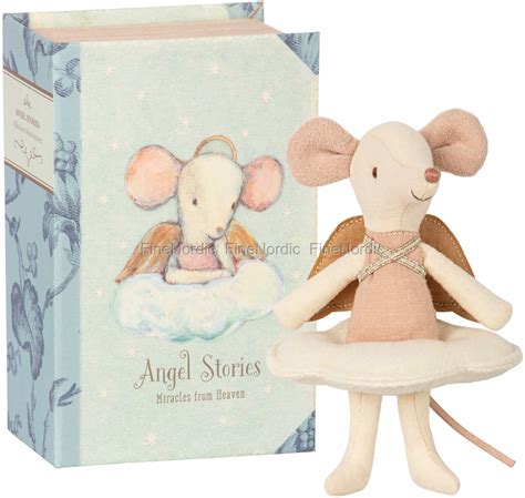 Design is exclusive to born gifted. Maileg Angel Mouse Big Sister in Book