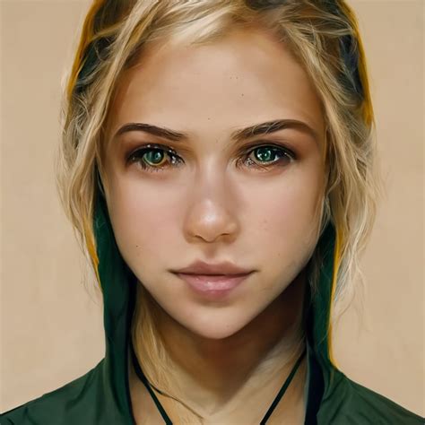 Prompthunt Beautiful Young Woman With Blonde Hair Green Eyes