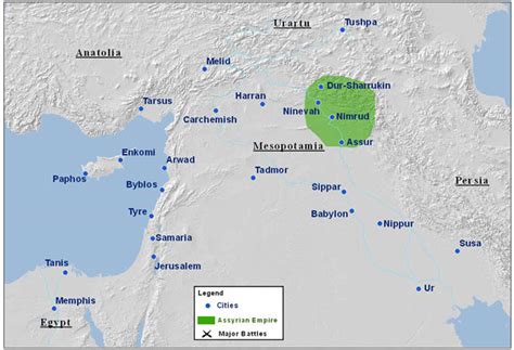 Assyrian Empire Map Bc Maps