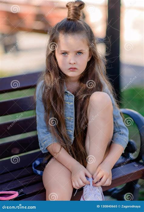 Portrait Of Little Girl Outdoors Stock Image Image Of Fashion