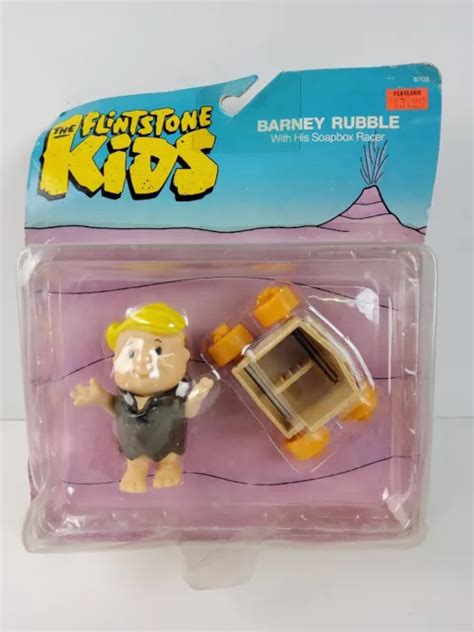 The Flintstone Kids Barney Rubble With Soapbox Racer Action Figure