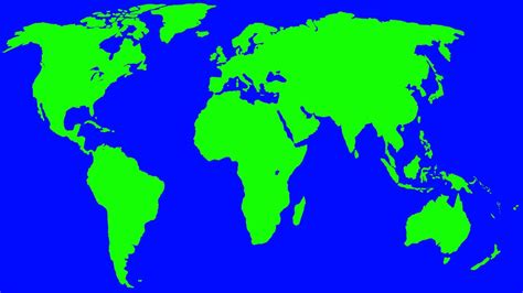 Green World Map In Blue Screen Free Stock Footage Youtube