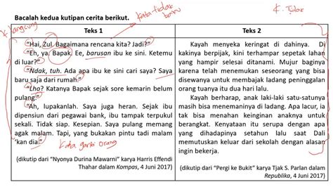 Pembahasan Soal Unbk Bahasa Indonesia Membandingkan Dua Teks