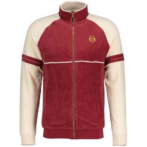 Sergio Tacchini Orion Retro 80s Rib Cord Track Top Merlot