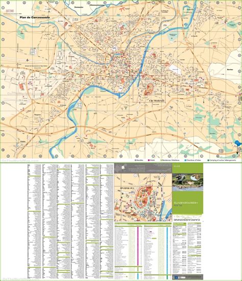 Large Detailed Tourist Map Of Carcassonne