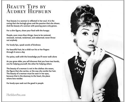 audrey hepburn beauty tips the silver pen beauty quotes audrey hepburn quotes how to feel