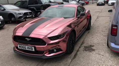 Gold chrome & mate black combination. Car Wrapping Manchester - Ford Mustang Chrome Full Car ...