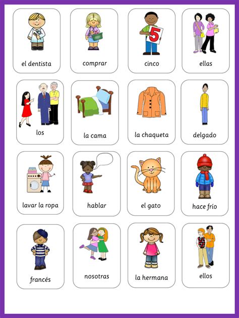 English lessons for children to learn english having fun. Spanish Flashcards Basic Vocabulary | Spanish flashcards ...