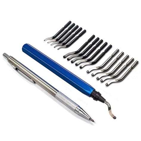 Deburring Tool Kit Set Yufutol 15 Pcs Hss Blades With A Swivel Handle