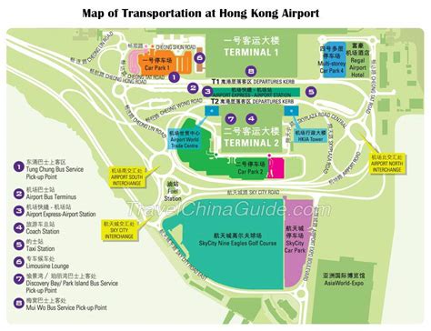 Hong Kong Airport Map Color 2018