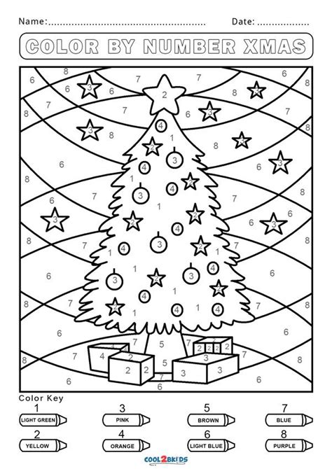 Free Color By Number Worksheets Cool2bkids Christmas Kindergarten
