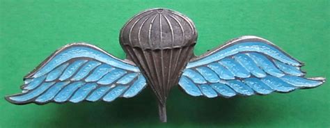 A Sterling Silver Parachute Jump Wing In Special Forces Badges