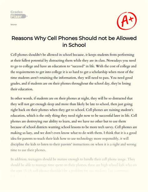 💄 Why Should Cellphones Not Be Allowed In School Why Cell Phones Should Not Be Allowed In A