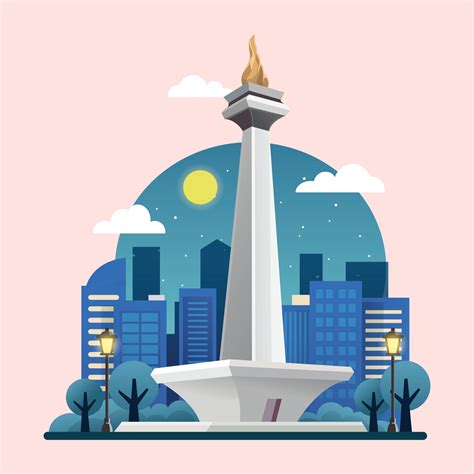 Monas National Monument Of Indonesia 3069834 Vector Art At Vecteezy