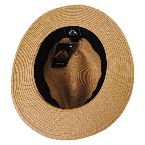 Jaxon Hats Toyo Straw Braid Safari Fedora Hat Straw Fedoras