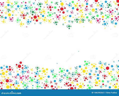 Vector Colorful Round Confetti Frame Isolated On White Background Stock