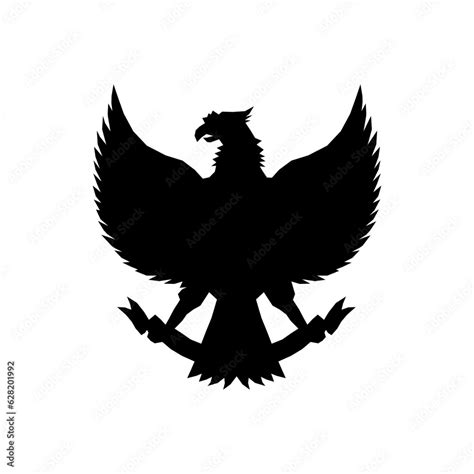 The Black Silhouette Of Garuda Pancasila Indonesia Symbol Vector Design