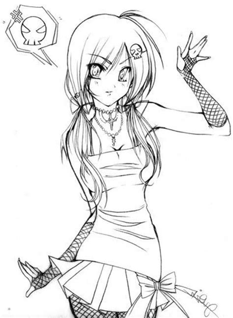 Anime Drawing Coloring Pages Emo Anime Coloring Pages At Getcolorings