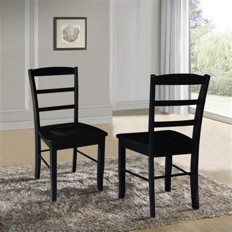 International Concepts Madrid Ladderback Dining Chair In Black Set Of