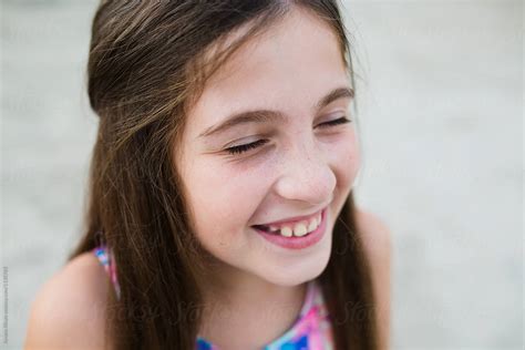 Happy Little Girl On The Beach By Stocksy Contributor Jovana Rikalo