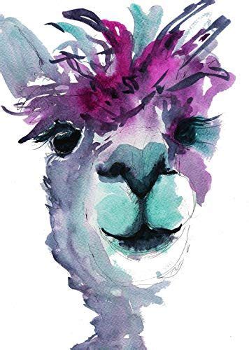 Watercolor Animals Watercolor Art Prints Giclee Art Print Alpacas