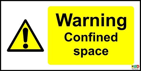 Warning Confined Space Safety Sign Self Adhesive Sticker 400mm X