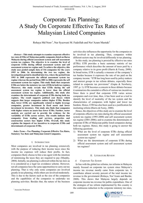 Additionally, the tax rate on those earning more than rm2 million per year has been increased from 28% to 30%. (PDF) Corporate Tax Planning: A Study On Corporate ...