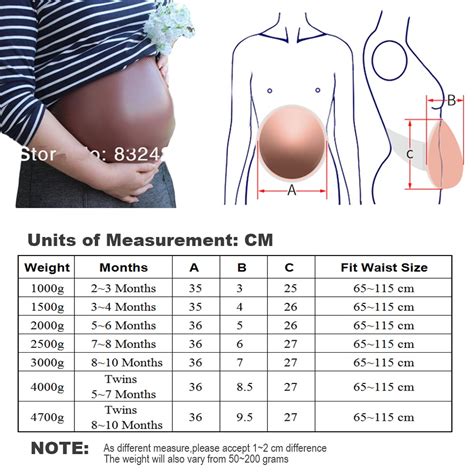 Искусственный Черный силиконовый живот для беременных 1500 г 4 ~ 5