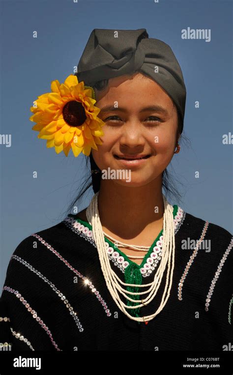 Karen Woman In Traditional Costume Ethnic Minority Inle Lake Shan