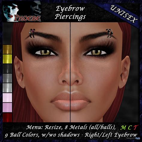 Unisex Eyebrow Piercing A1 8 Metals 9 Colors By Phoebe ~piercings And More~ Teleport Hub