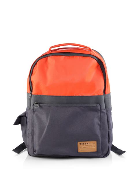 Diesel Colorblock Backpack In Orange For Men Lyst