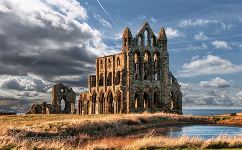 Whitby Abbey A Ruined Benedictine Abbey Overlooking The North Sea In
