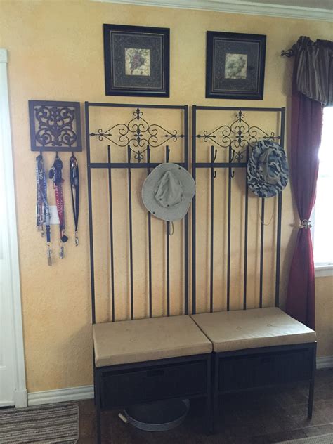 The above hall tree has a metal frame and incorporates some wood into the design. Pin on Concord Apartment