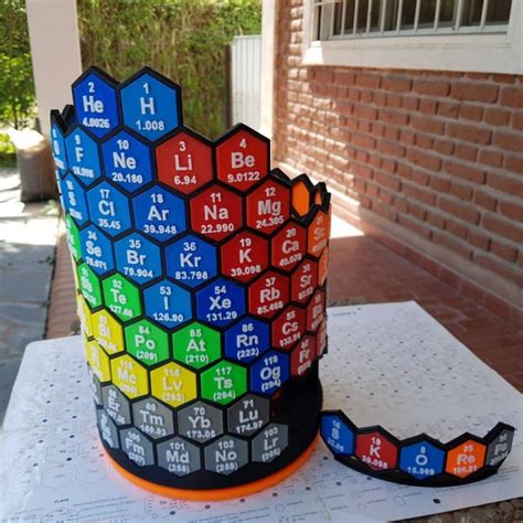 3D Printable 3D Periodic Table by Ezequiel Skorepa | Periodic table