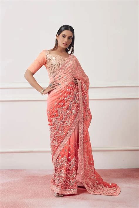 Women Party Wear Sequnce Worked Saree With Designer Un Stitched Blouse