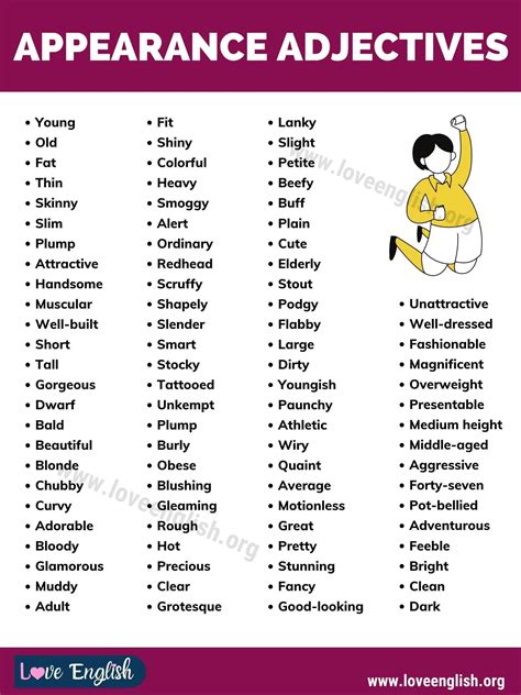 Useful Appearance Adjectives To Describe People Love English