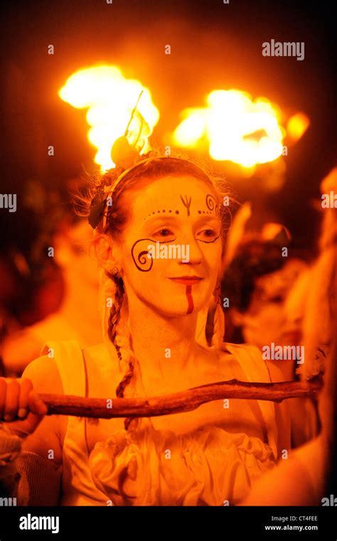 Performers Take Part In The Annual Beltane Fire Festival On Calton Hill