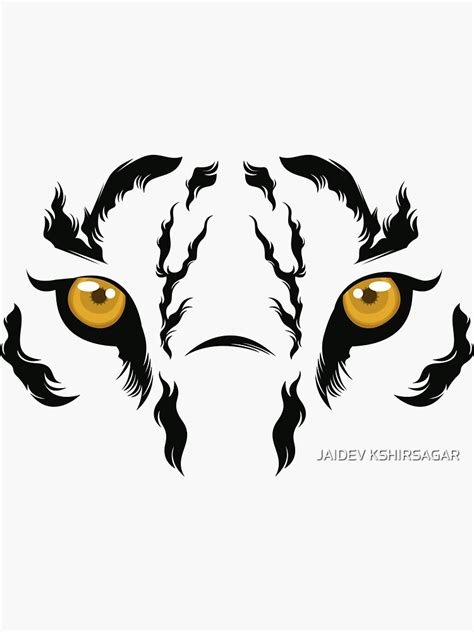 Tiger Eyes Scary Sticker For Sale By Jaidevk Redbubble