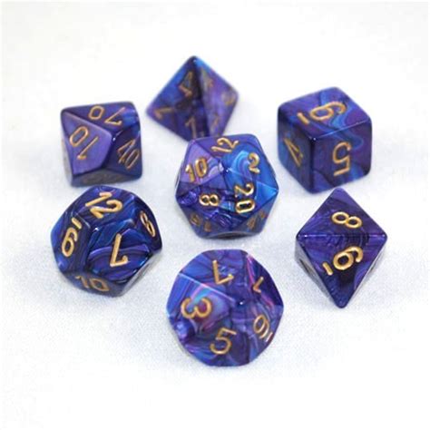 Chessex Signature Polyhedral Dice Set Lustrous Purplegold Image At